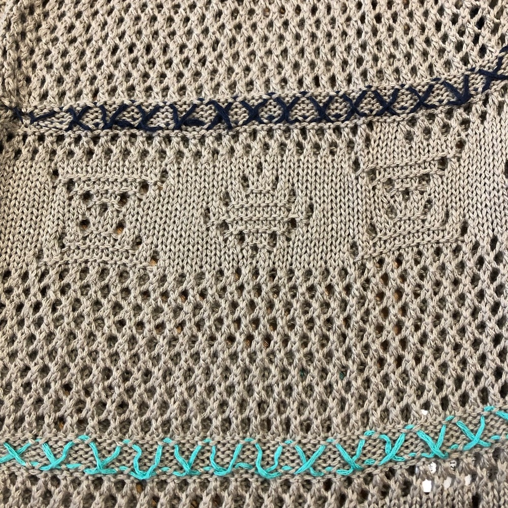 Umgee Boho Crochet Knit Fringe Open Vest Women Size Large Cotton Blend Festival - Picture 4 of 8